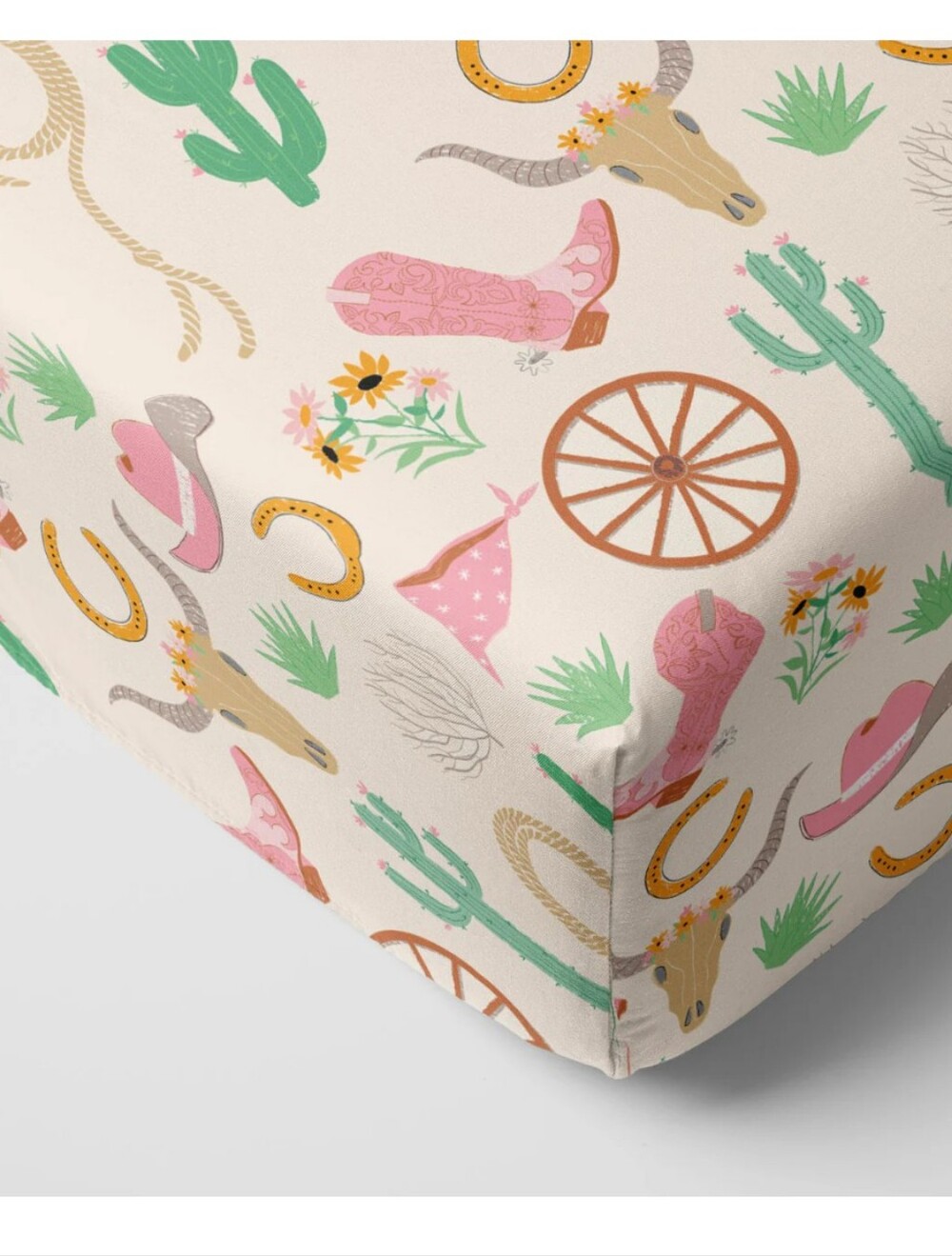 Little Sleepies Pink Ready To Rodeo Crib Sheet
